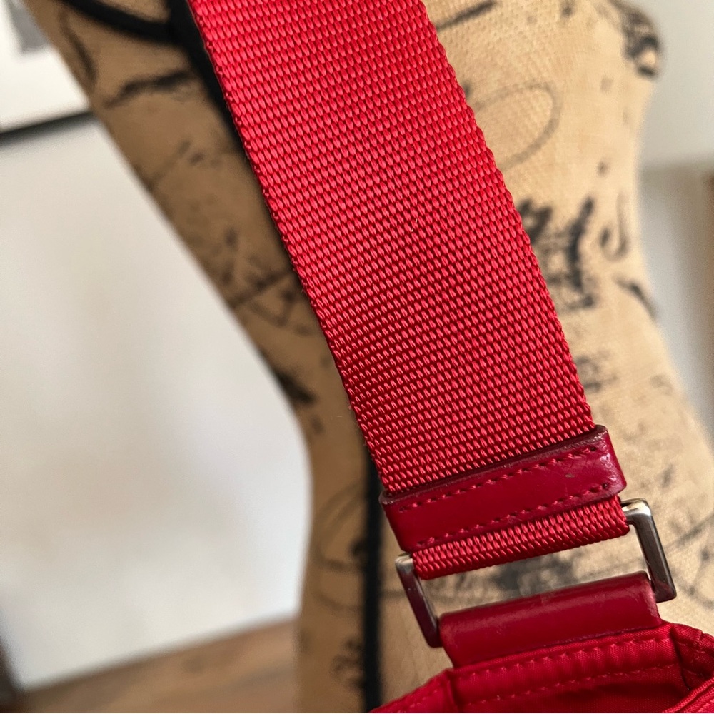PRADA Tessuto Nylon Shoulder Bag Red Triangle Logo Plate Crossbody - Picture 5 of 16